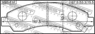 FEBEST 3001f1f -  Колодки тормозные дисковые передние, комплект
