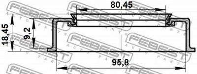FEBEST 95ads81960918x -  Сальник ступичный передний 81x95.5x9.2x18.5