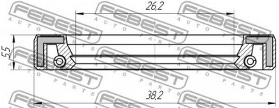 FEBEST 95fay28380606x -  Сальник рулевой рейки 28x38x5.5