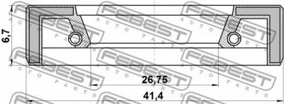FEBEST 95fay28410707x -  Сальник рулевой рейки28x41.5x6.7