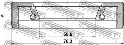 FEBEST 95fay60780909x -  Уплотнительное кольцо вала, приводной вал
