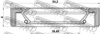 FEBEST 95gay38540808x -  Уплотнительное кольцо вала, приводной вал