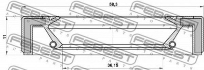 FEBEST 95gay38581111l -  Уплотнительное кольцо вала, приводной вал
