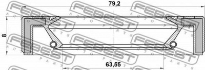 FEBEST 95gay65790808c -  Уплотнительное кольцо вала, приводной вал