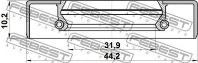 FEBEST 95gds34441010x -  Уплотнительное кольцо вала, приводной вал