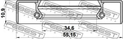 FEBEST 95gds36551111x -  Уплотнительное кольцо вала, приводной вал