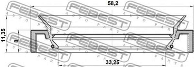FEBEST 95has35580811r -  Уплотнительное кольцо вала, приводной вал