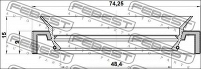 FEBEST 95hay50740915c -  Уплотнительное кольцо вала, приводной вал