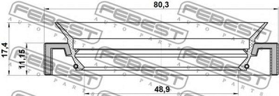 FEBEST 95hay50801117l -  Уплотнительное кольцо вала, приводной вал
