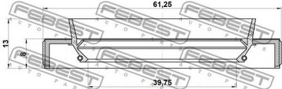 FEBEST 95hby41610813l -  Уплотнительное кольцо вала, приводной вал