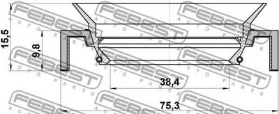FEBEST 95hcy40751016c -  Уплотняющее кольцо, дифференциал