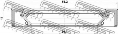 FEBEST 95ibs38581111l -  Уплотнительное кольцо вала, приводной вал