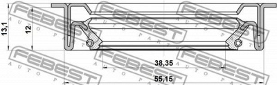 FEBEST 95lds40551213c -  Уплотнительное кольцо вала, приводной вал