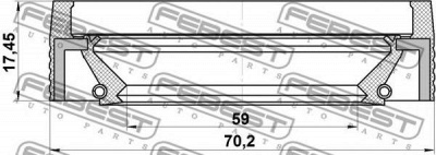 FEBEST 95mbs61700817x -  Уплотняющее кольцо, ступица колеса