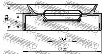 FEBEST 95pas41610913r -  Уплотнительное кольцо вала, приводной вал