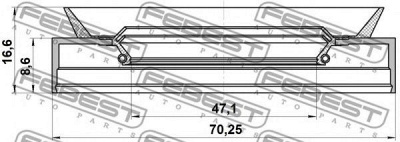 FEBEST 95tbs49700917x -  Сальник ступичный передний 49x70x8.6x16.6
