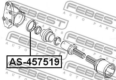 FEBEST as457519 -  Подшипник приводного вала