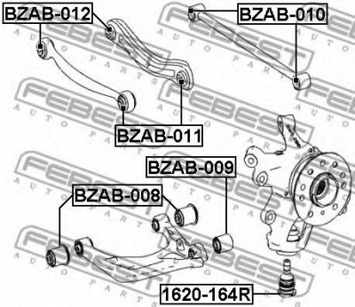 FEBEST bzab012 -  Подвеска, рычаг независимой подвески колеса