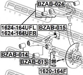 FEBEST bzab024 -  Подвеска, рычаг независимой подвески колеса
