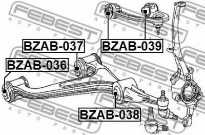 FEBEST bzab037 -  Сайлентблок нижнего переднего рычага комплект