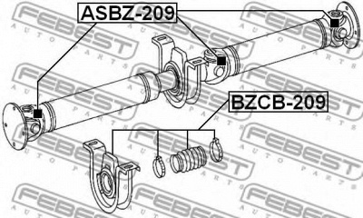 FEBEST bzcb209 -  Подшипник, промежуточный подшипник карданного вала