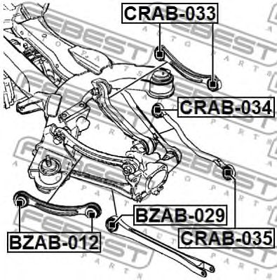 FEBEST crab034 -  Подвеска, рычаг независимой подвески колеса