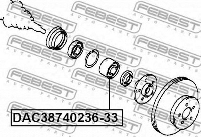 FEBEST dac3874023633 -  Подшипник ступичный передний правый