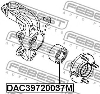 FEBEST dac39720037m -  Подшипник ступичный передний