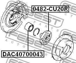 FEBEST dac40700043 -  Подшипник ступичный задний