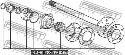 FEBEST dac40902823kit -  Подшипник ступичный задний ремкомплект 40x90x28x23