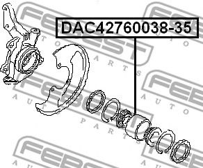 FEBEST dac4276003835 -  Подшипник ступичный передний