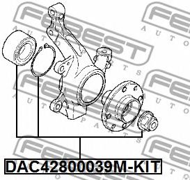 FEBEST dac42800039mkit -  Подшипник ступичный передний ремкомплект