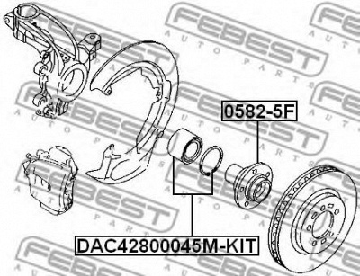 FEBEST dac42800045mkit -  Подшипник ступицы колеса передний