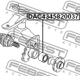 FEBEST dac4345820037 -  Подшипник ступичный передний