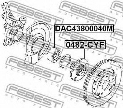 FEBEST dac43800040m -  Подшипник ступицы переднего колеса