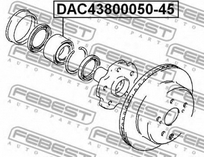 FEBEST dac4380005045 -  Подшипник ступичный задний правый