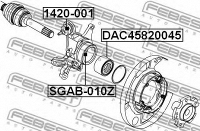 FEBEST dac45820045 -  Подшипник ступичный задний