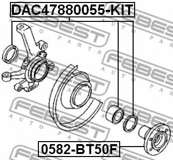 FEBEST dac47880055kit -  Подшипник ступичный передний