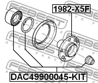 FEBEST dac49900045kit -  Подшипник ступичный передний