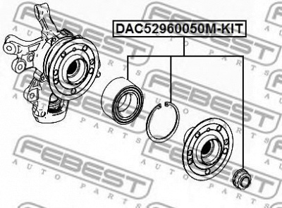 FEBEST dac52960050mkit -  Подшипник ступичный задний ремкомплект