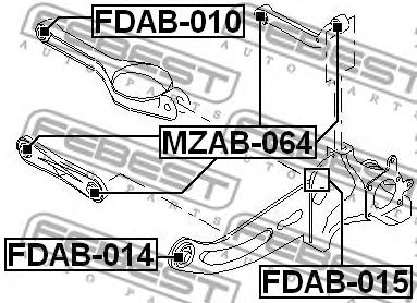 FEBEST fdab015 -  Подвеска, рычаг независимой подвески колеса