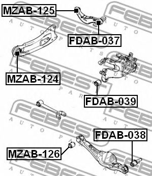 FEBEST fdab037 -  Подвеска, рычаг независимой подвески колеса