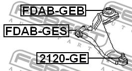FEBEST fdabges -  Подвеска, рычаг независимой подвески колеса