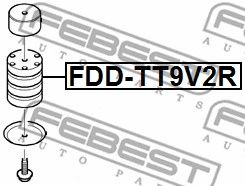 FEBEST fddtt9v2r -  Листовая рессора, дополнительная рессора