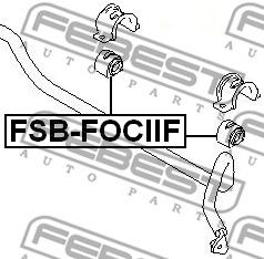 FEBEST fsbfociif -  Втулка переднего стабилизатора