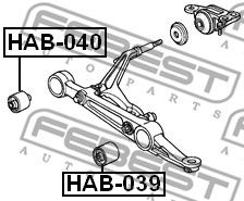 FEBEST hab039 -  Подвеска, рычаг независимой подвески колеса