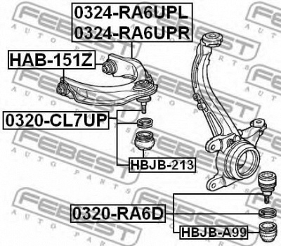 FEBEST hab151z -  Подвеска, рычаг независимой подвески колеса