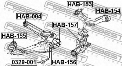 FEBEST hab156 -  Втулка, рычаг колесной подвески