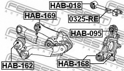 FEBEST hab162 -  Подвеска, рычаг независимой подвески колеса
