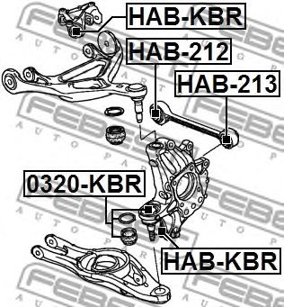 FEBEST hab213 -  Подвеска, рычаг независимой подвески колеса